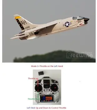 Freewing nye fly 64mm F8E F-8E CRUSADER rc jet toy klar til at flyve RTF version, men IKKE batteri, god for begyndere