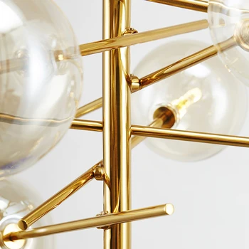 Italiensk design lampe glas bolden boble lysekrone til stue Spisestue køkken Ø, Black Rose Gold højre lysekrone lys