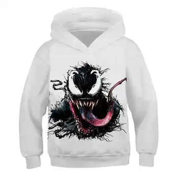 2020 3D printet Venom Hætte Sweatshirt Sweatshirt Spider-Man Venom Cosplay Kostume Mode Pullover Drenge Børn Piger