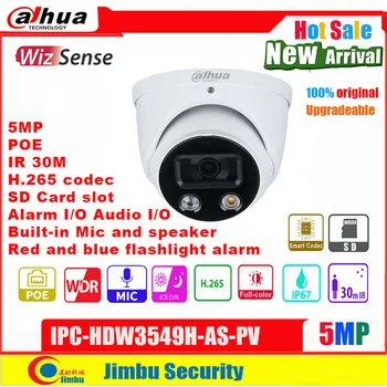 Dahua 5MP IP-Kamera POE IPC-HDW3549H-SOM-PV Fuld-farve H. 265 codec indbygget Mikrofon audio in/out alarm ind/ud IR30m WDR SD-slot