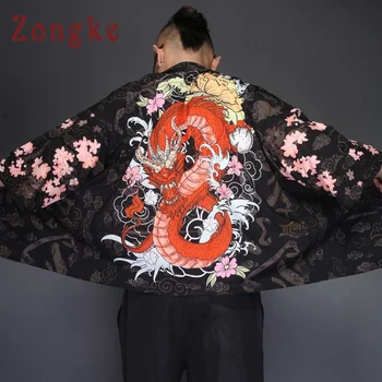 Zongke Dragon Kimono Jakke Mænd Japansk Streetwear Kimono Cardigan Jakke Mænd Sort Vindjakke Til Mænd Jakke, Frakke 2021 Sommer