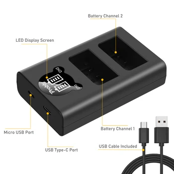1 sæt DK-EL25 ENEL25B Batteri Oplader til Z50 Nikon kamera Genopladeligt Li-ion Batteri
