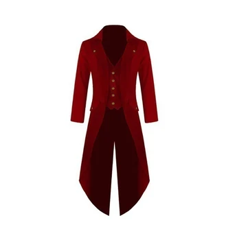 JIEZUOFANG Victorianske Kostume Sort Tuxedo Mode Tailcoat Gotiske Steampunk Jakke Frakke Kjole Outfit Svalehale Uniform