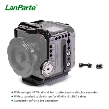 Lanparte Letvægts Kamera bur for Z Cam 2 S6/F6/F8 Kamera med Offset Koldt Sko Mount og HDMI-Kabel Klemme DSLR Tilbehør
