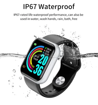 Y68 Smart Ur Mænd D20 Pro Fitness Smartwatch pulsmåler Blodtryk Sports Tracker Armbånd Til Apple IOS Android