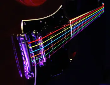 DR K3 Hi-def Neon Lysende Flerfarvet Akustisk Guitar Strenge, Tilpasset Lys 11-50