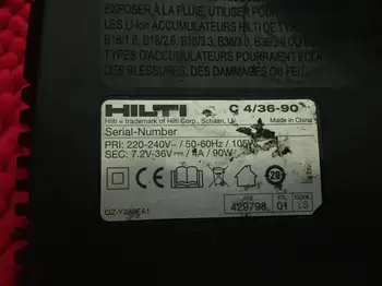 (brugt) originale Hilti /HILTI C4/36 90 nye lithium batteri oplader 14,4 v-36v, 220V input.