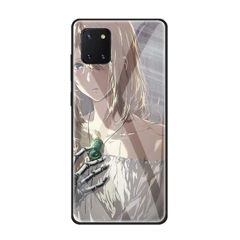 Violet Evergarden Samsung Galaxy A51 A71 A81 S20 Ultra Plus Hærdet Glas TPU Sort Cover Sag