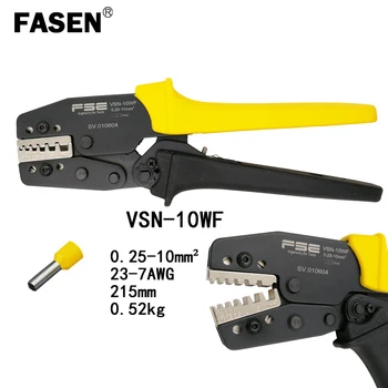 FASEN VSN-10WF crimpning tænger 0.25-10mm2 23-7AWG for isolerede, ikke-isolerede tyller rør terminaler høj præcision brand værktøjer