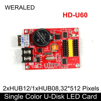 Huidu HD-U60 USB-Disk Eneste Farve-og Dual Farve Rulle opslagstavle FØRT kontrolkort Arbejde for P10 Enkelt Farve LED-Modul