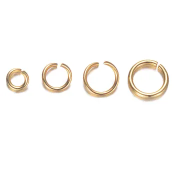100pcs/masse 3-8mm Guld Fyldt Hop Ring, Ægte Rustfrit Stål karabinlås Engros Finde Smykker Forsyninger