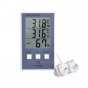 Digital Termometer Hygrometer Indendørs / Udendørs Temperatur, Luftfugtighed Meter C/F-LCD-Display Sensor Probe Vejr Station HOt salg