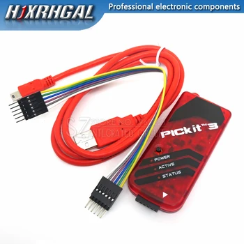 1STK PICKIT2 PICKIT3 PICKIT3.4 PIC Kit2/3/3.5 Simulator PICKit 2/3/3.5 Programmør Emluator Rød Farve w/USB-kabel Dupond Wire
