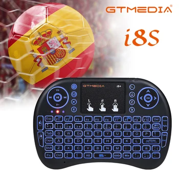 GTMEDIA i8+,Baggrundsbelyst spansk engelsk Version Tastatur,2,4 GHz Trådløse Tastatur ,Touchpad Håndholdte,Android TV BOX X96 GTC G1