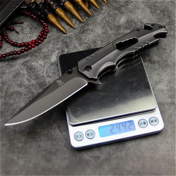 PEGASI230mm 9CR18 taktiske udendørs folde kniv overlevelse bekæmpe lomme kniv EDC jagt folde kniv kniv + olie + slienen