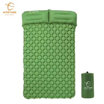 Hitorhike innovative liggeunderlag hurtig fyldning airbag camping mat oppustelig madras med pude liv redde 1,2 g pude pad