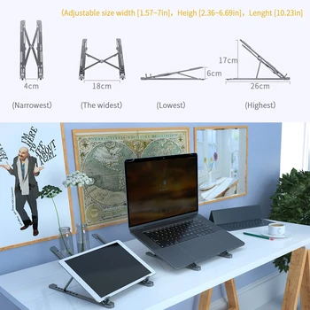 Essager Holder til Bærbare computere, Justerbar Laptop Stand Holder Til Macbook Pro-Bærbare Sammenfoldelig Bærbare Table Base lejekonsollen PC