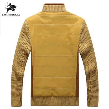 Træk homme 2020 at strikke en Sweater Mænd Plus Tykkere Gul Lynlås Mandlige Vinter Mode Afslappet Herre Sort Turtleneck Sweater