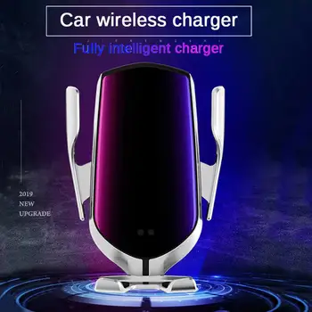 Bil Trådløs Bil Oplader Mobiltelefon Holder Infrarød Sensor Automatisk Fastspænding Til Samsung IPhone Huawei Auto Tilbehør