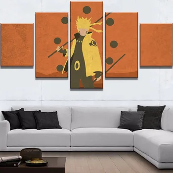 Indrammet 5 Stykke HD Printe Store Abstrakte Naruto Cuadros Decoracion Malerier på Lærred Væg Kunst til Hjemmet Dekorationer Wall Decor