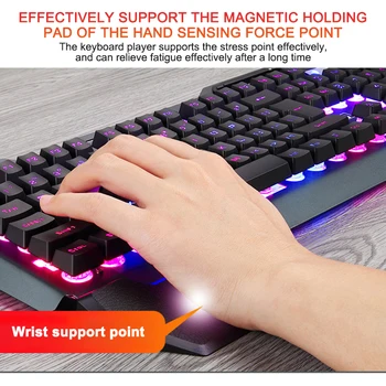2020 Mekanisk Tastatur RGB LED-Baggrundsbelysning Plug And Play-Hvid/Sort Tastatur Ergonomisk Design, Vandtæt Gaming Tastatur