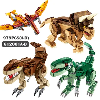 Jurassic Dinosaur Verden DIY byggesten Pterodactyl Raptor Fly Robot Model Samlet By MOC Mursten, Drenge, Kids Legetøj
