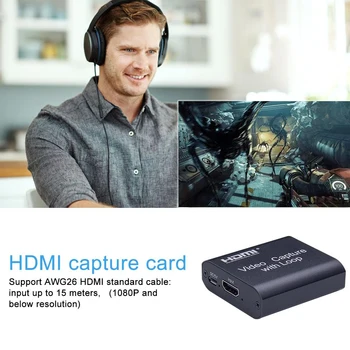 Hdmi-Capture Kort Video Capture 4K Usb 2.0, Hdmi-Indgang Video Capture-Kort Grabber + Loop Uitgang voor PS4 Spil Live Streaming