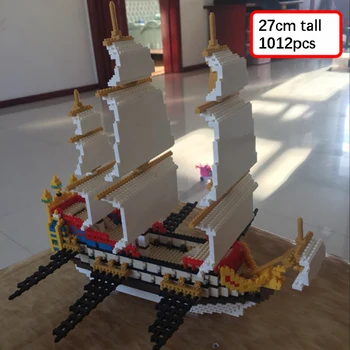 YZ 66501 Caribiske Pirat Skib 3D-Model DIY 3000pcs Lille Mini Diamant Blokke, Mursten Bygning Legetøj for Børn, ingen Box