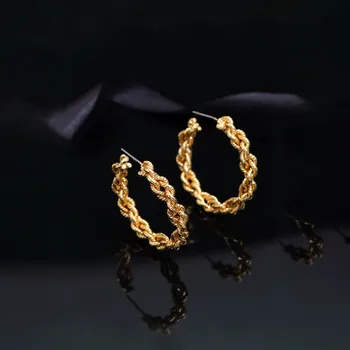 Europæiske og Amerikanske Mode Simpel Rustfrit Stål Metal Guld Øreringe til Kvinde Fine Statement Øreringe Smykker Gave