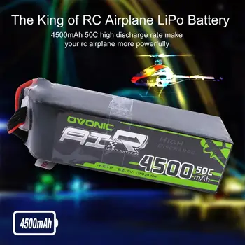 2PackOvonic LiPo Batteri 4500mAh 22.2 V LiPo 6S1P 50C-100C Batteri Pack T og XT60 Stik til RC Bil 600 Størrelsen Helikopter Quad Drone