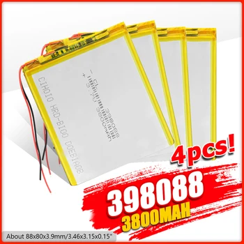 Lithium-Li-polymer Batteri 398088 3,7 V 3800mAh Lipo For DVD-Tablet PDA MIDTEN af Elektrisk Legetøj Tablet GPS-Power Bank Høj Kvalitet