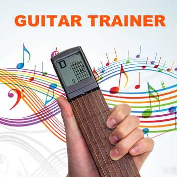 6 Tone Pocket Guitar Akkord Træner Begyndere Praksis Af Bærbare Roterbar Akkord Diagram Skærmen Guitar Finger Træner
