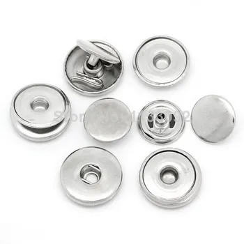 500sets/masse (1sæt= cap+socket+stud) 18mm kobber-sølv-Knappen Snap Smykker tryk på Knappen for ingefær snap læder armbånd