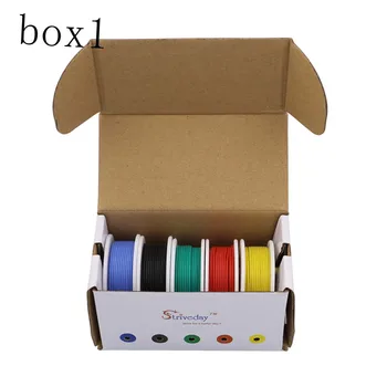 30m 22AWG Fleksibel Silikone Ledning Kabel 5 farve Mix box 1 box 2 pakke Elektrisk Ledning Linje Kobber DIY