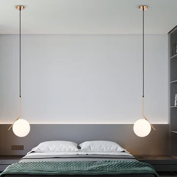 Moderne Minimalistisk Pendel Lampe Nordiske Loft Beklædning, Dekoration Glas Kugle-Lampe til stuen, Soveværelse og Spisestue