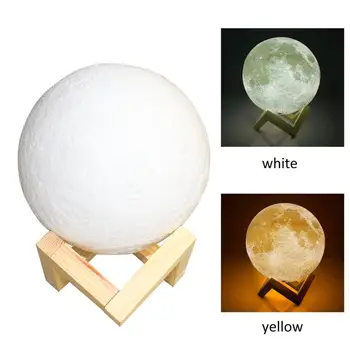 LED Nat Lys 3D-Print Moon Lamp Genopladelige farveskift Touch Moon Lamp Børn er Lys Nat Lampe Hjem til Jul
