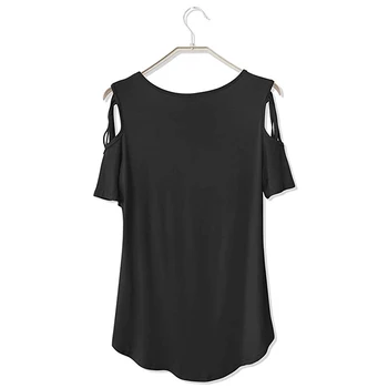 Kvinder T-shirt 2020 Nye Mode T-Shirt Ladies Casual Brev Dans T-shirt til Sommeren Afslappet Off Skulder Hule Femme Toppe Tee