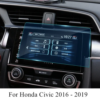Bil GPS Navigation Screen Glas Hærdet Film HD Anti-ridse og Anti-Blu-ray Tilbehør Til Honda Civic 2019 2018 2017 2016