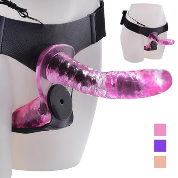 Strap On Vibrator Dildo til Kvinder, Lesbiske Justerbar Strapon Harness G Spot Stimulere Jelly Dildoer Voksen Erotisk Produkter