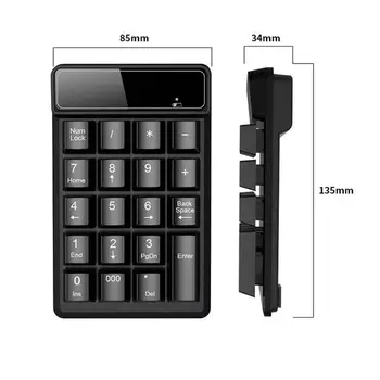 EastVita 2,4 GHz-Waterproof Wireless USB-Numeriske Tastatur Numpad Nummer 19 Nøgler Pad Suspension Centrale r30