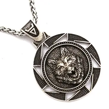 Nostalgi Slavisk Veles Kolovrat Vedhæng Viking Wolf Amulet Talisman Smykker Halskæde