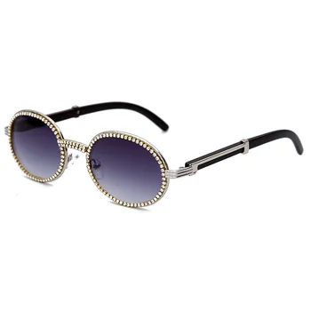 Vintage Runde Solbriller Kvinder 2020 Steampunk Mode solbriller til Mænd, Klar Linse Rhinestone Solbriller Oculos Uv400