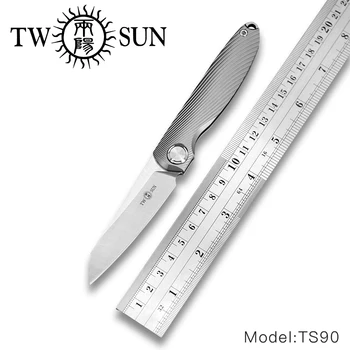 TwoSun m390 folde Pocket Kniv camping kniv jagt kniv udendørs camping overlevelse af EDC Titanium SLIP FÆLLES Kniv TS90