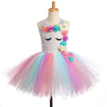 Unicorn Dress Prinsesse, Baby, Piger Kjoler For Piger Cosplay Rainbow Kids Fødselsdag Halloween Unicorn Festkjole Med Vinger