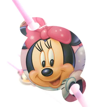 Disney Minnie Mouse Kids Fødselsdag Part Forsyninger Kopper, Tallerkener Sugerør Engangsservice Sæt Baby Brusebad Girl Party Indretning Levering