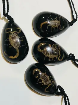 12 stk Unikke Insekt Epoxy scorpion Kreative smykker black drop tilbehør