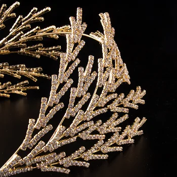 Himstory Nye Rhinestone Tiara Sølv/Guld Fleksibel Tiara Kongelige Brude Bryllup Dressing Crown Tilbehør Kvinder Smykker