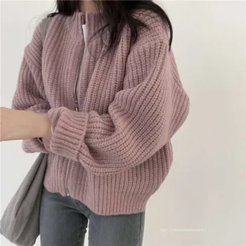 Sweater Kvinder ' s Nye Efterår / Vinter 2020 Retro Japansk Stil Løs Og Blide Dovne Vind Iført Strikket Cardigan Jakke