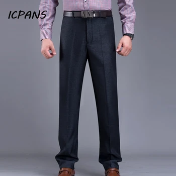 ICPANS Stor Størrelse 40 42 44 Suit Bukser Mand Efteråret Uld Formelle Kontor Mænd Bukser med Høj Talje Lige Løs Kjole Bukser Mænd 2019