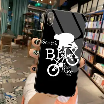 HPCHCJHM BMX Cykel Ekstrem Sport Blød sort Telefon, Sag Hærdet Glas Til iPhone 11 Pro XR XS MAX 8 X 7 6S 6 Plus SE 2020 sag